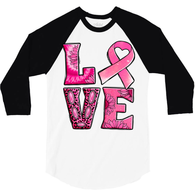 Breast Cancer Love 3/4 Sleeve Shirt | Artistshot