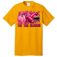 Tis' The Season Football Breast Cancer Basic T-shirt | Artistshot