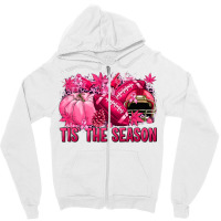 Tis' The Season Football Breast Cancer Zipper Hoodie | Artistshot