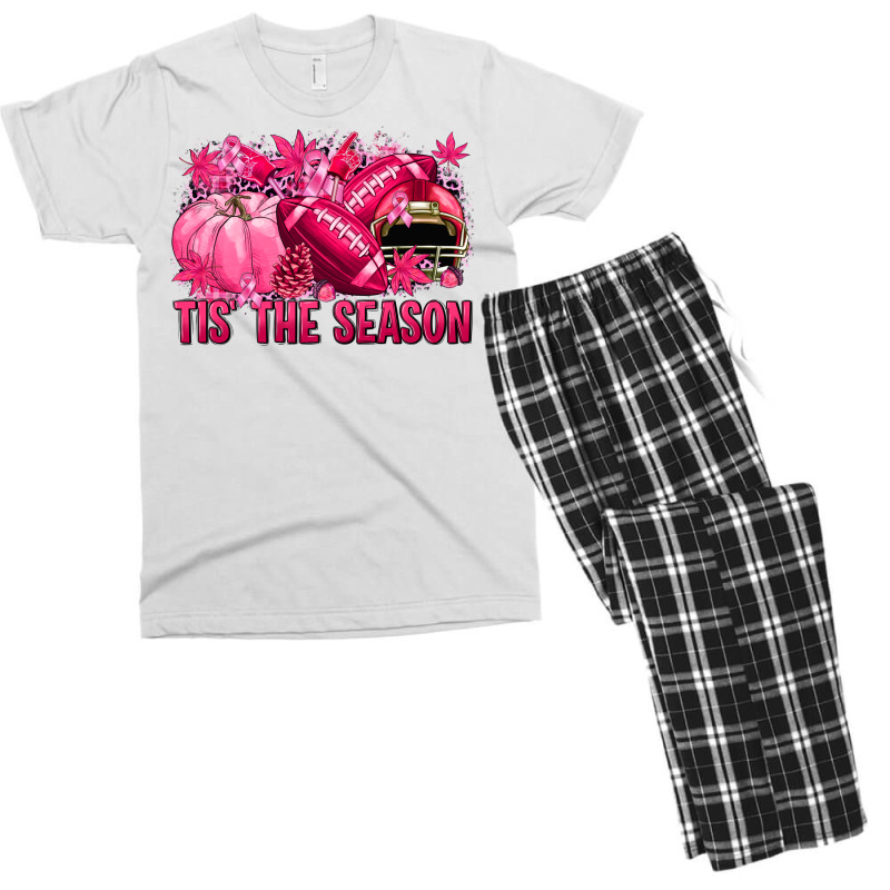 Tis' The Season Football Breast Cancer Men's T-shirt Pajama Set | Artistshot