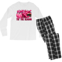 Tis' The Season Football Breast Cancer Men's Long Sleeve Pajama Set | Artistshot