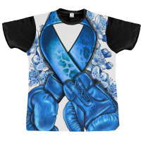 Blue Ribbon With Boxing Gloves Graphic T-shirt | Artistshot