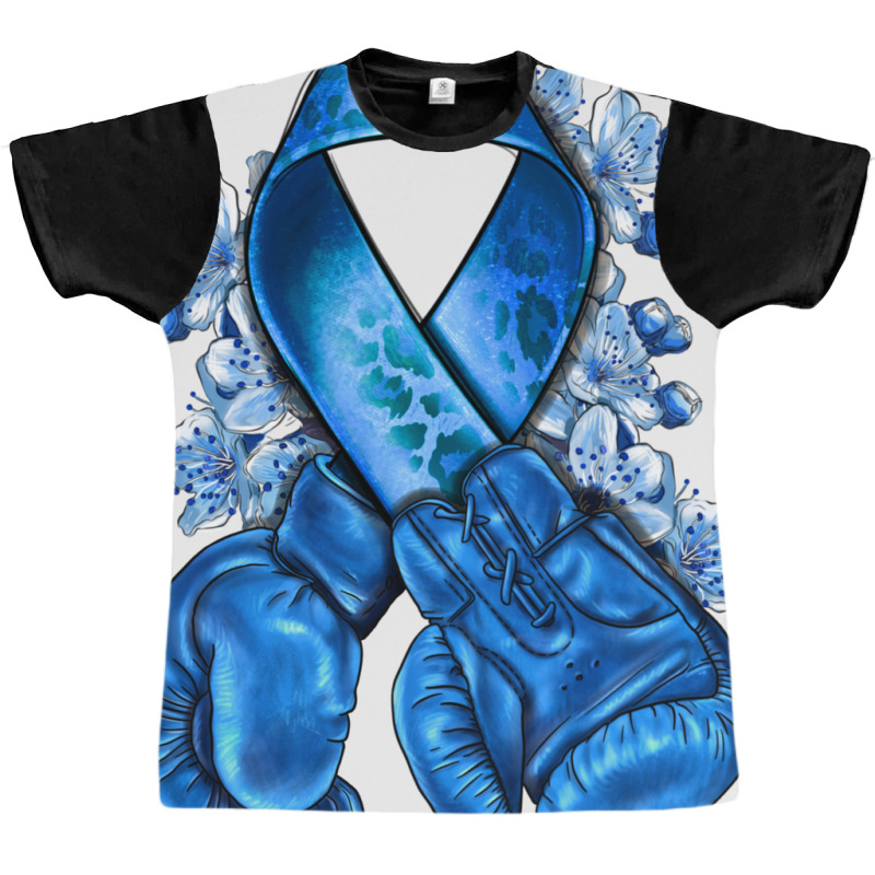 Blue Ribbon With Boxing Gloves Graphic T-shirt | Artistshot