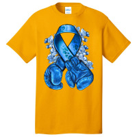 Blue Ribbon With Boxing Gloves Basic T-shirt | Artistshot