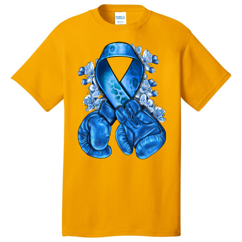 Blue Ribbon With Boxing Gloves Basic T-shirt | Artistshot