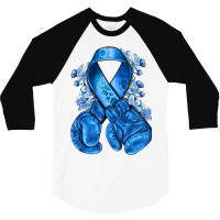 Blue Ribbon With Boxing Gloves 3/4 Sleeve Shirt | Artistshot