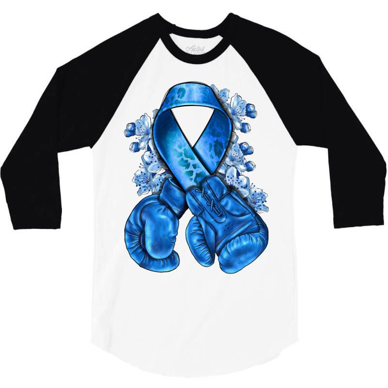 Blue Ribbon With Boxing Gloves 3/4 Sleeve Shirt | Artistshot