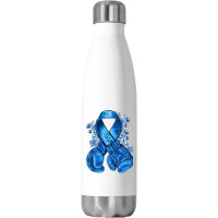 Blue Ribbon With Boxing Gloves Stainless Steel Water Bottle | Artistshot