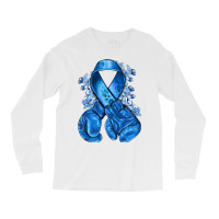 Blue Ribbon With Boxing Gloves Long Sleeve Shirts | Artistshot