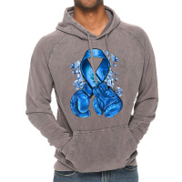 Blue Ribbon With Boxing Gloves Vintage Hoodie | Artistshot