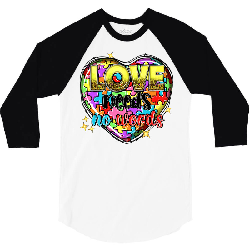 Love Needs No Words 3/4 Sleeve Shirt | Artistshot