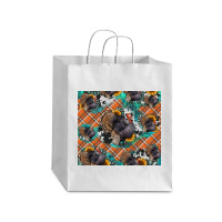 Thanksgiving Turkey Sunflower Turquoise Debie Paper Bag - 10 X 5 X 13 | Artistshot