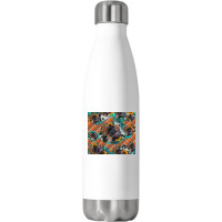 Thanksgiving Turkey Sunflower Turquoise Stainless Steel Water Bottle | Artistshot