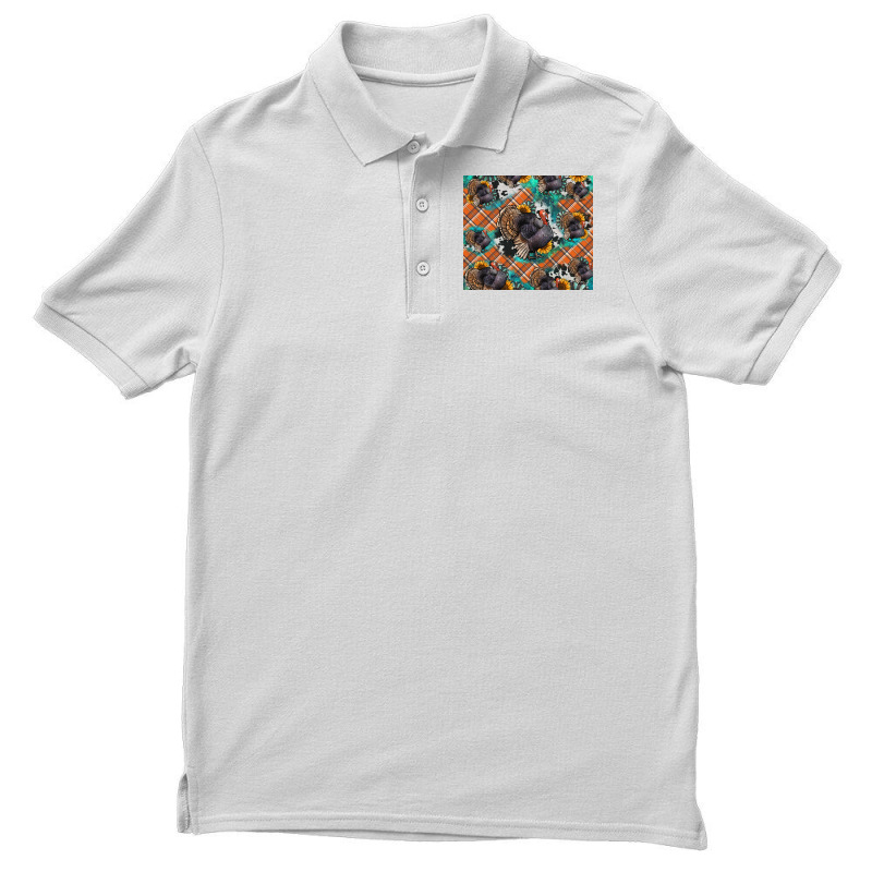 Thanksgiving Turkey Sunflower Turquoise Men's Polo Shirt | Artistshot