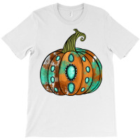 Western Cowhide Turquoise Pumpkin T-shirt | Artistshot