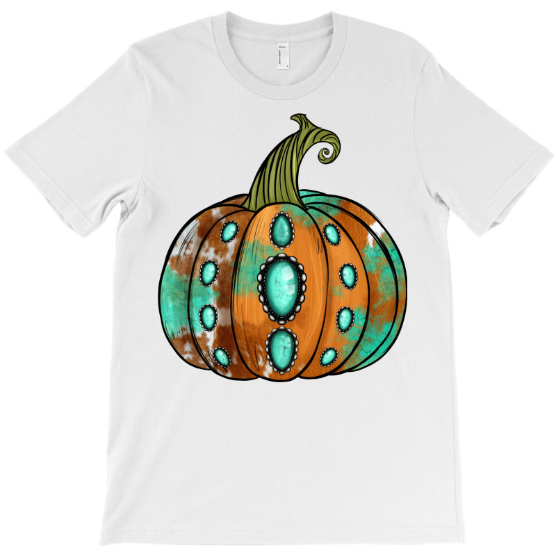 Western Cowhide Turquoise Pumpkin T-shirt | Artistshot