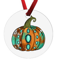 Western Cowhide Turquoise Pumpkin Ornament | Artistshot