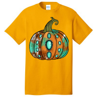 Western Cowhide Turquoise Pumpkin Basic T-shirt | Artistshot