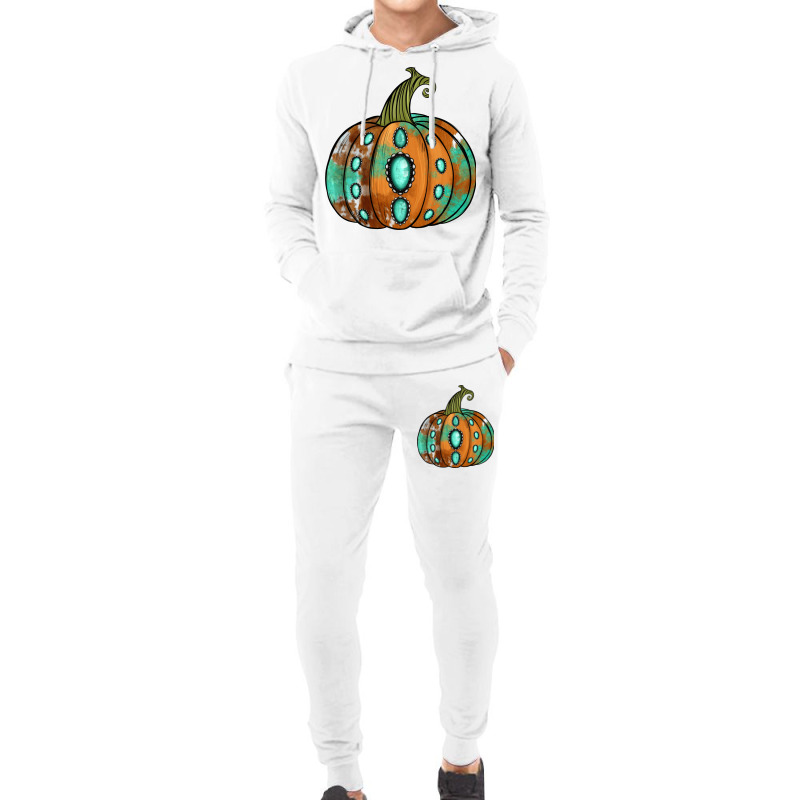 Western Cowhide Turquoise Pumpkin Hoodie & Jogger Set | Artistshot