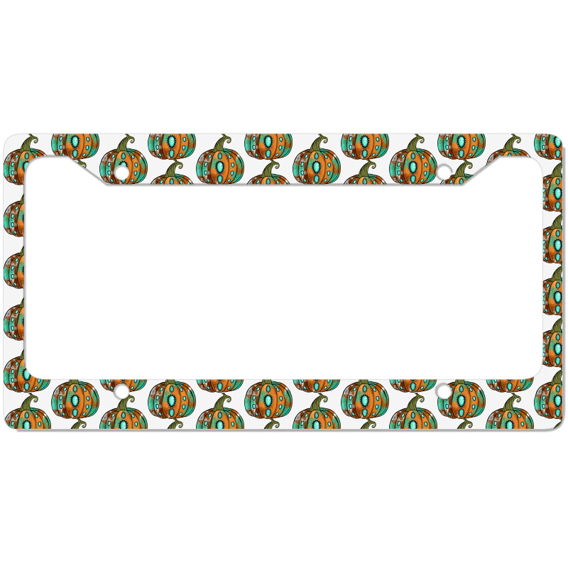 Western Cowhide Turquoise Pumpkin License Plate Frame | Artistshot