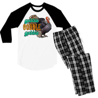 Thanksgiving Turkey Gobble Gobble Men's 3/4 Sleeve Pajama Set | Artistshot