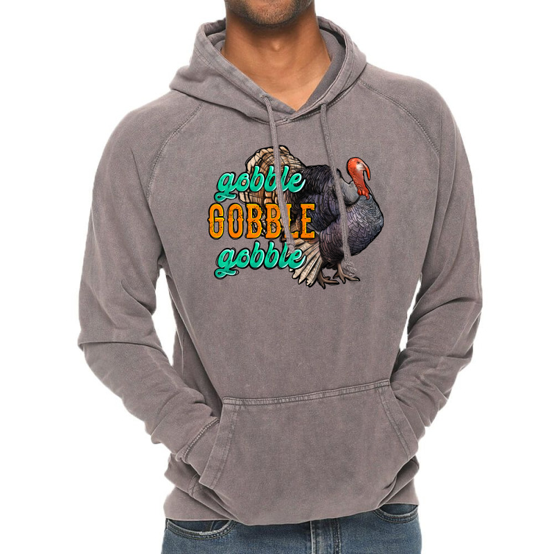 Thanksgiving Turkey Gobble Gobble Vintage Hoodie | Artistshot