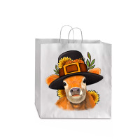 Thanksgiving Cow Jumbo Paper Bag - 18 X 7 X 18 3/4 | Artistshot