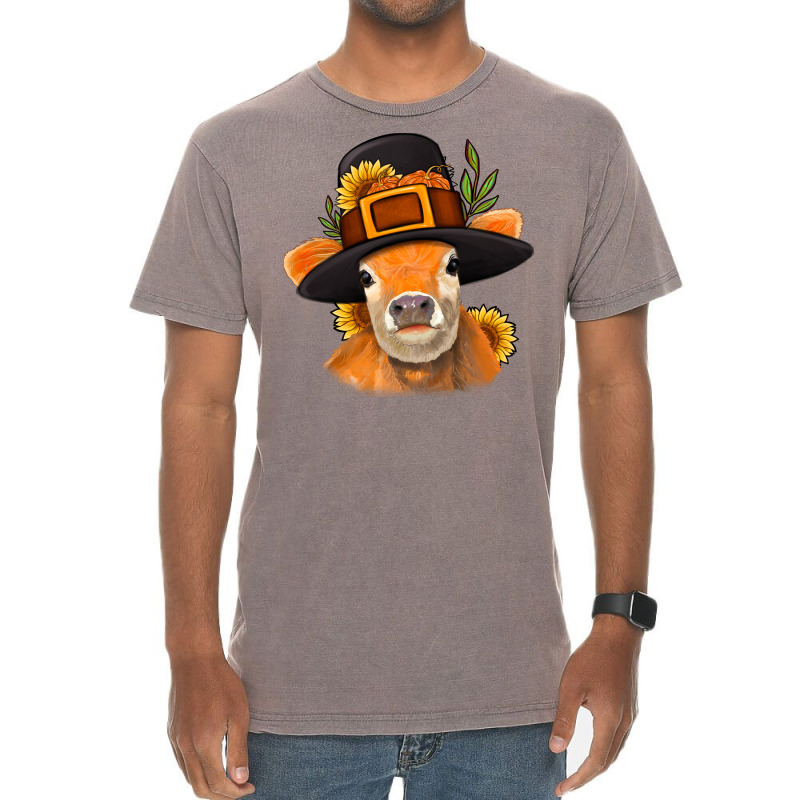 Thanksgiving Cow Vintage T-shirt | Artistshot