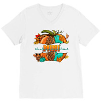 Thankful Grateful Blessed Mini Pumpkin V-neck Tee | Artistshot