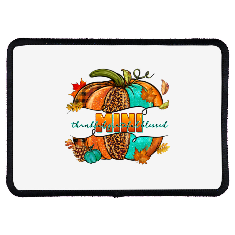 Thankful Grateful Blessed Mini Pumpkin Rectangle Patch | Artistshot