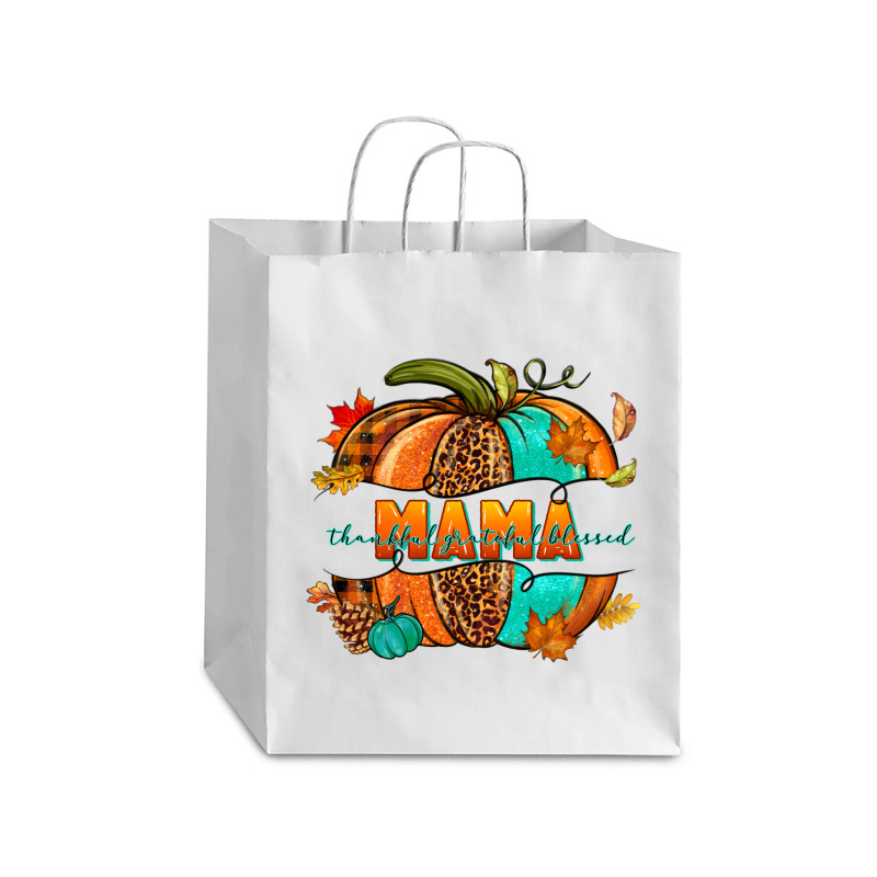 Thankful Grateful Blessed Mama Pumpkin Debie Paper Bag - 10 X 5 X 13 | Artistshot