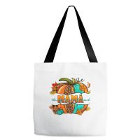 Thankful Grateful Blessed Mama Pumpkin Tote Bags | Artistshot