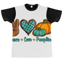 Peace Love Pumpkins Graphic T-shirt | Artistshot