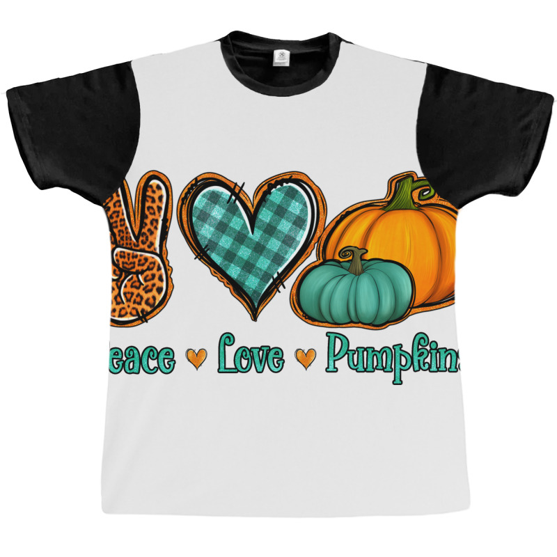 Peace Love Pumpkins Graphic T-shirt | Artistshot