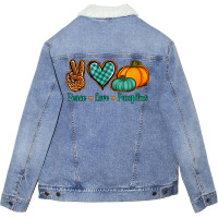 Peace Love Pumpkins Unisex Sherpa-lined Denim Jacket | Artistshot