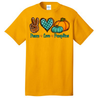 Peace Love Pumpkins Basic T-shirt | Artistshot