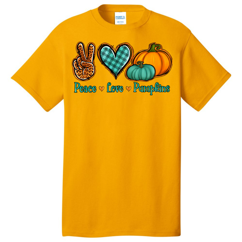 Peace Love Pumpkins Basic T-shirt | Artistshot