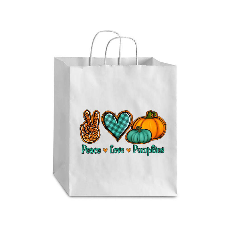 Peace Love Pumpkins Debie Paper Bag - 10 X 5 X 13 | Artistshot