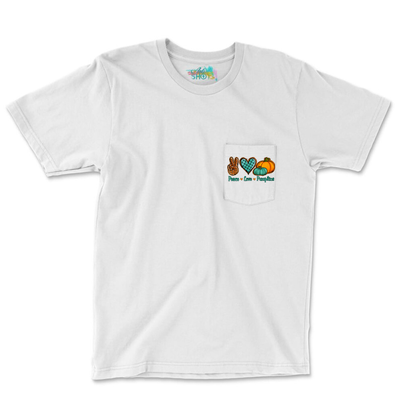 Peace Love Pumpkins Pocket T-shirt | Artistshot