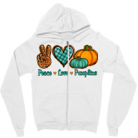 Peace Love Pumpkins Zipper Hoodie | Artistshot