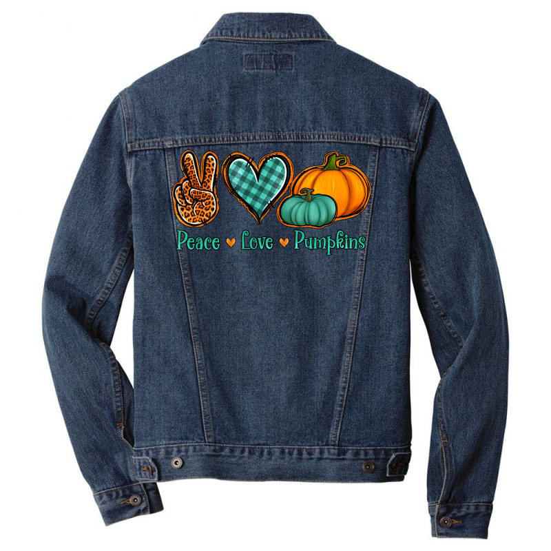 Peace Love Pumpkins Men Denim Jacket | Artistshot