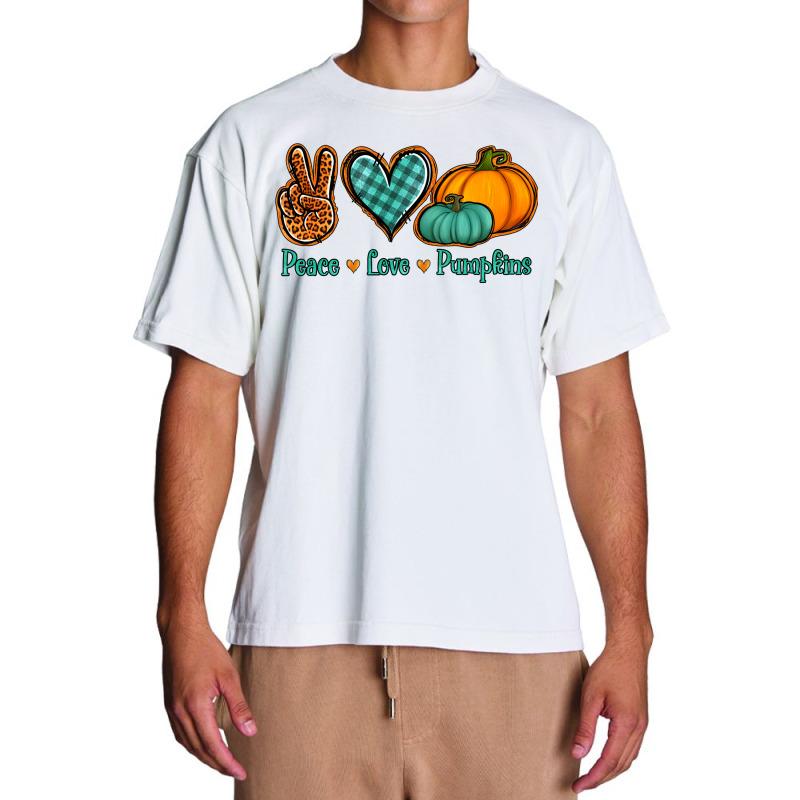 Peace Love Pumpkins Urban Heavy T-shirt | Artistshot