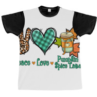 Peace Love Pumpkin Spice Latte Graphic T-shirt | Artistshot