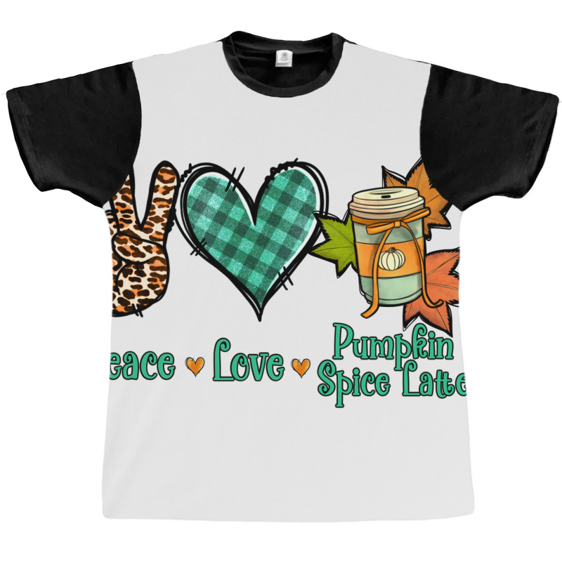 Peace Love Pumpkin Spice Latte Graphic T-shirt | Artistshot