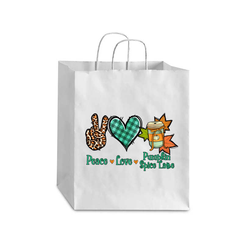 Peace Love Pumpkin Spice Latte Debie Paper Bag - 10 X 5 X 13 | Artistshot