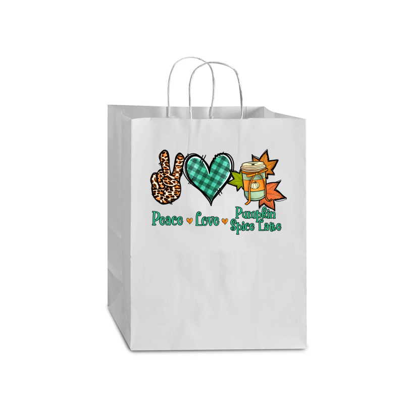 Peace Love Pumpkin Spice Latte Mart Paper Bag -13 X 7 X 17 | Artistshot