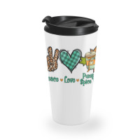 Peace Love Pumpkin Spice Latte Travel Mug | Artistshot