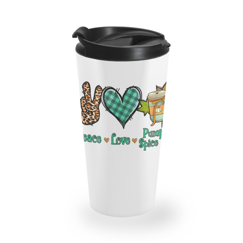 Peace Love Pumpkin Spice Latte Travel Mug | Artistshot