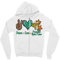 Peace Love Pumpkin Spice Latte Zipper Hoodie | Artistshot