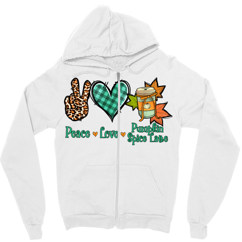 Peace Love Pumpkin Spice Latte Zipper Hoodie | Artistshot